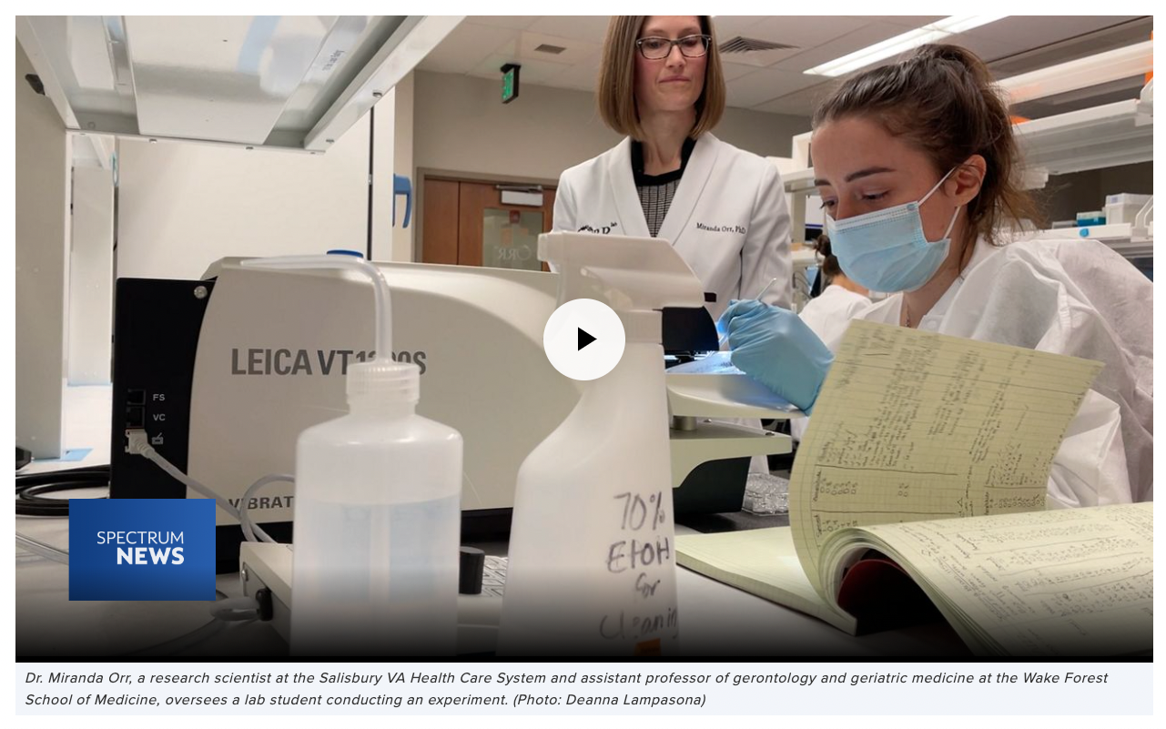 Spectrum 8 local news feature of student in neuroscience lab sectioning brain
