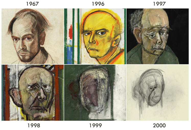 self-portraits of artist with Alzheimer's